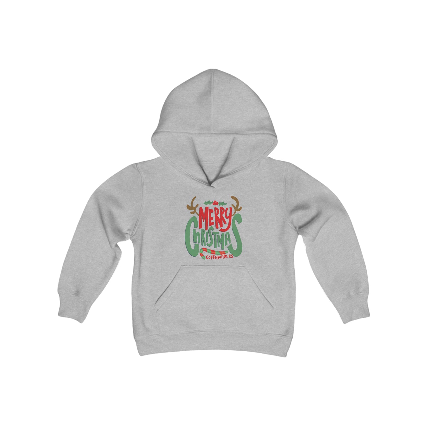 Merry Christmas Cville- Youth Heavy Blend Hooded Sweatshirt