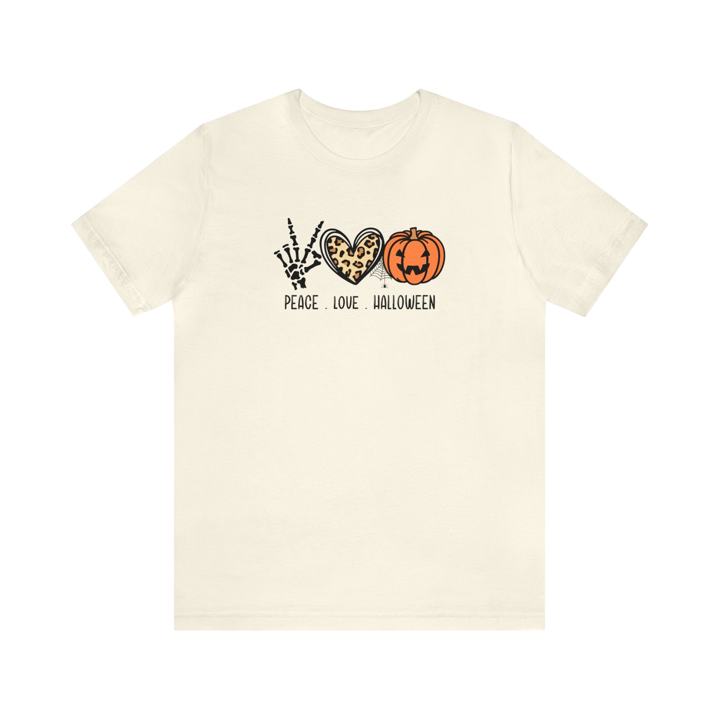 Peace Love and Halloween - Bella Canvas Short Sleeve Tee