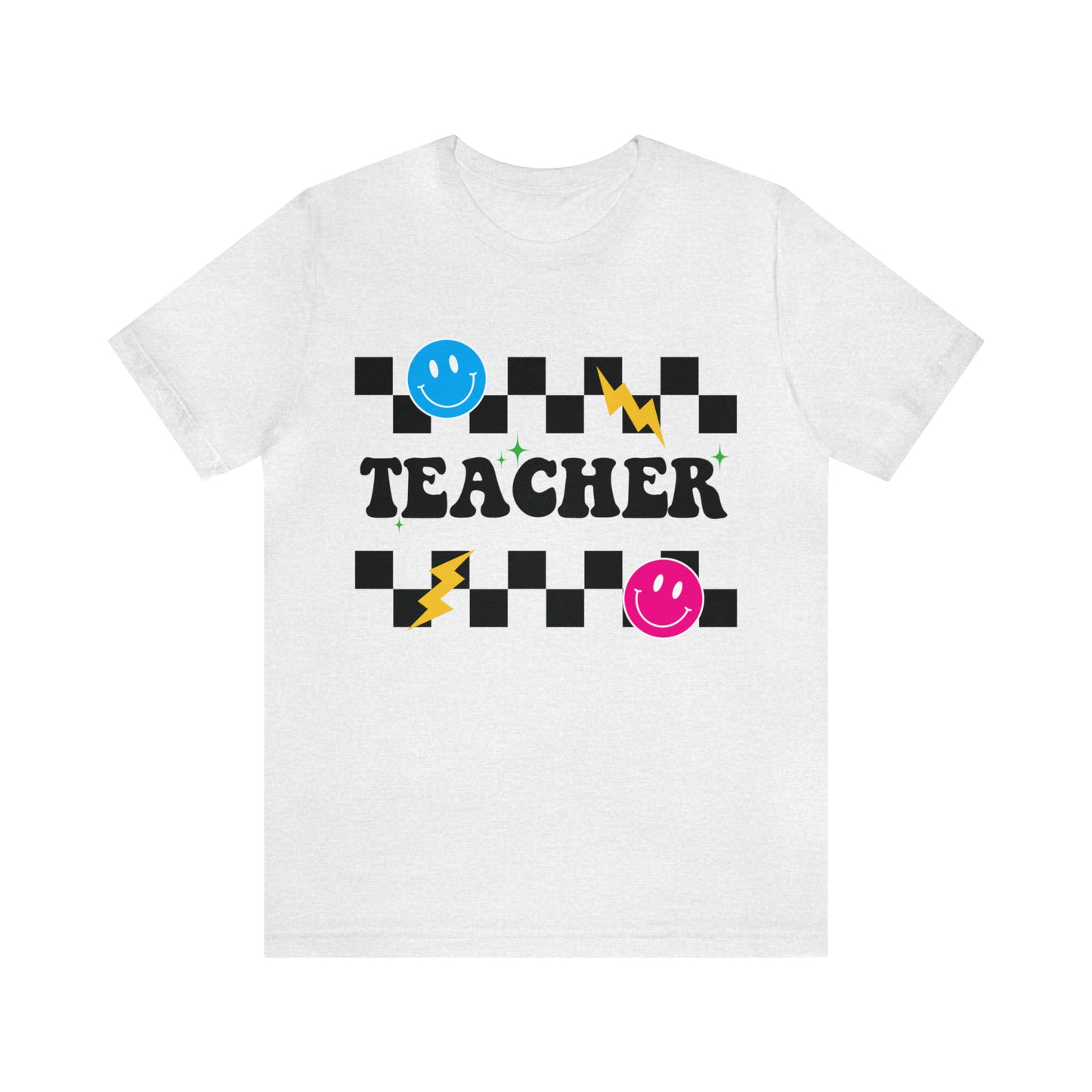 Teacher Checkerboard - Bella Canvas Short Sleeve Tee