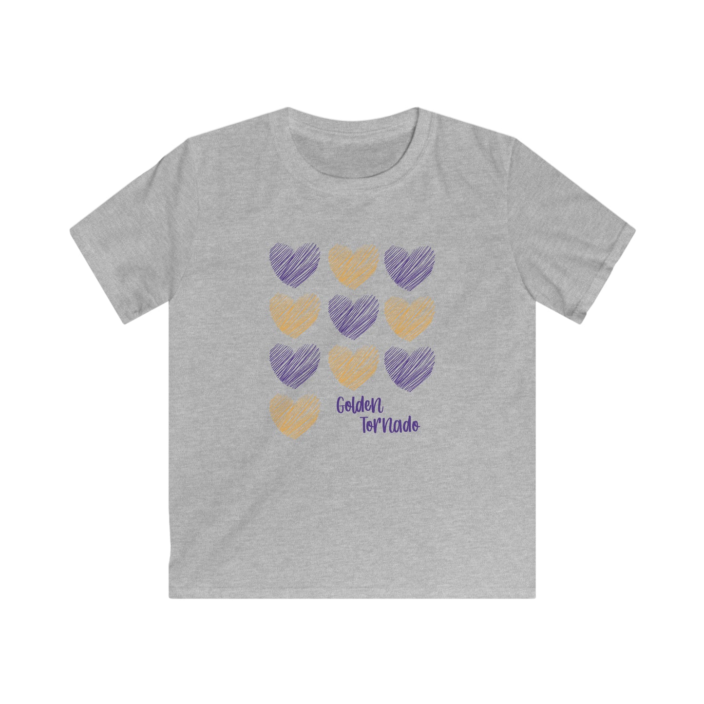 Golden Tornado Hearts - Kids Softstyle Tee