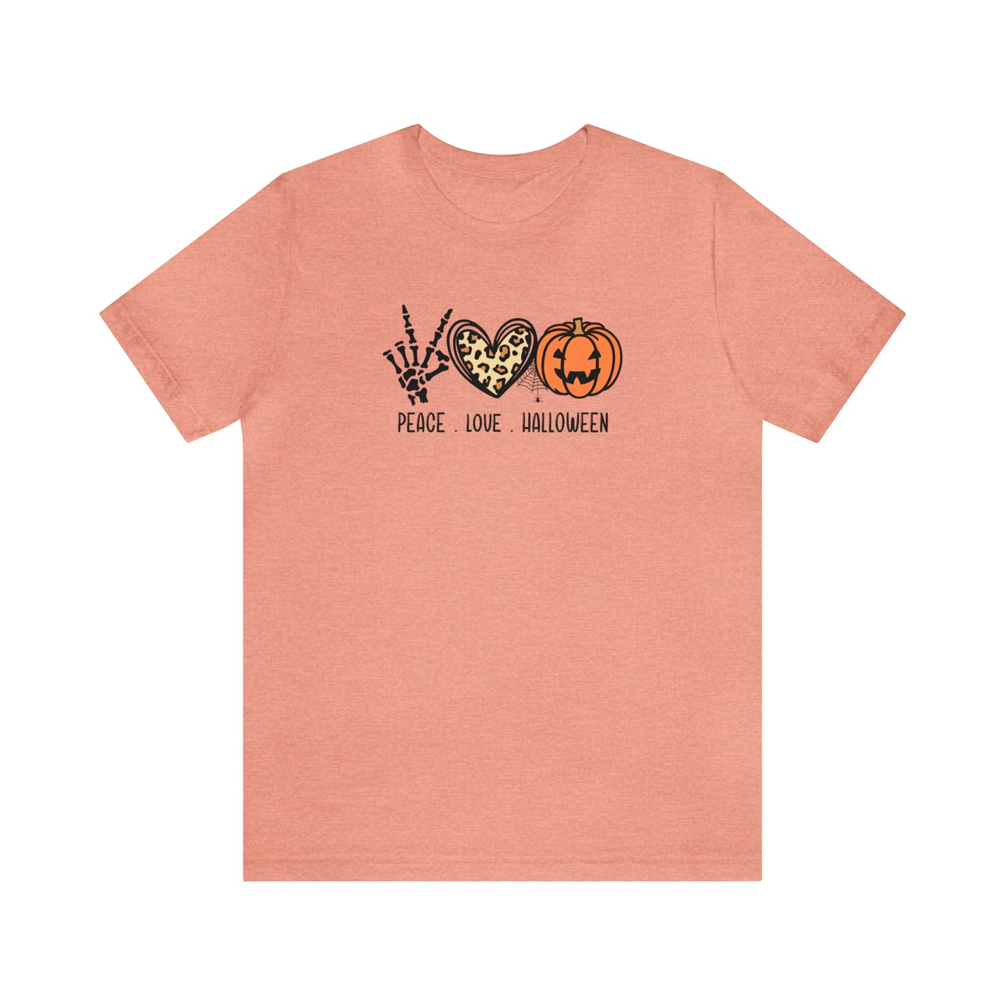 Peace Love and Halloween - Bella Canvas Short Sleeve Tee