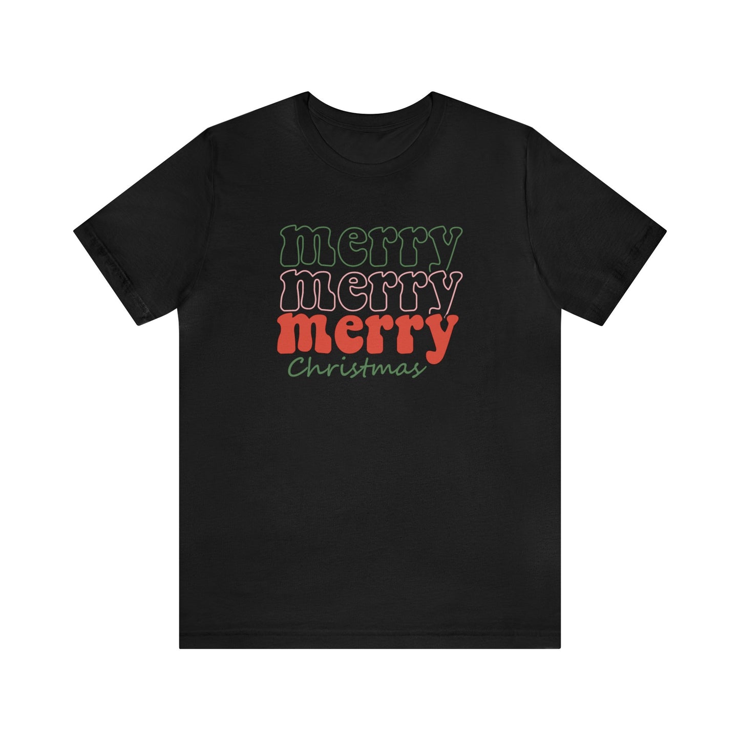 Merry Merry Merry Christmas - Bella + Canvas Unisex Jersey Short Sleeve Tee