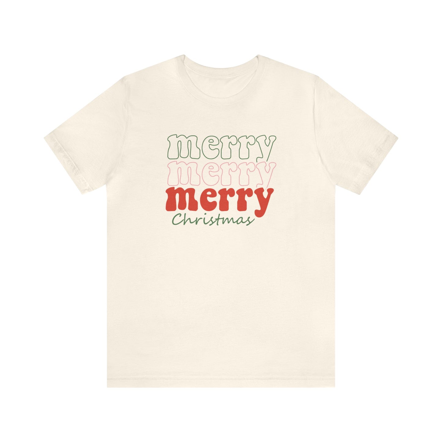 Merry Merry Merry Christmas - Bella + Canvas Unisex Jersey Short Sleeve Tee