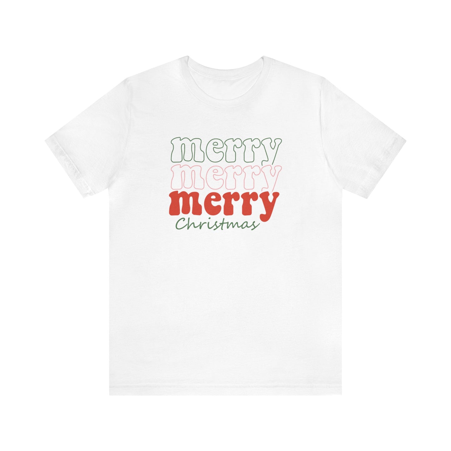 Merry Merry Merry Christmas - Bella + Canvas Unisex Jersey Short Sleeve Tee