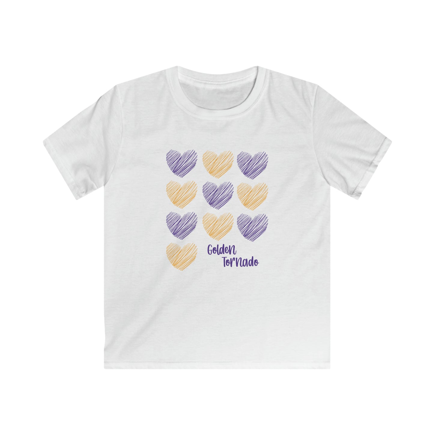 Golden Tornado Hearts - Kids Softstyle Tee
