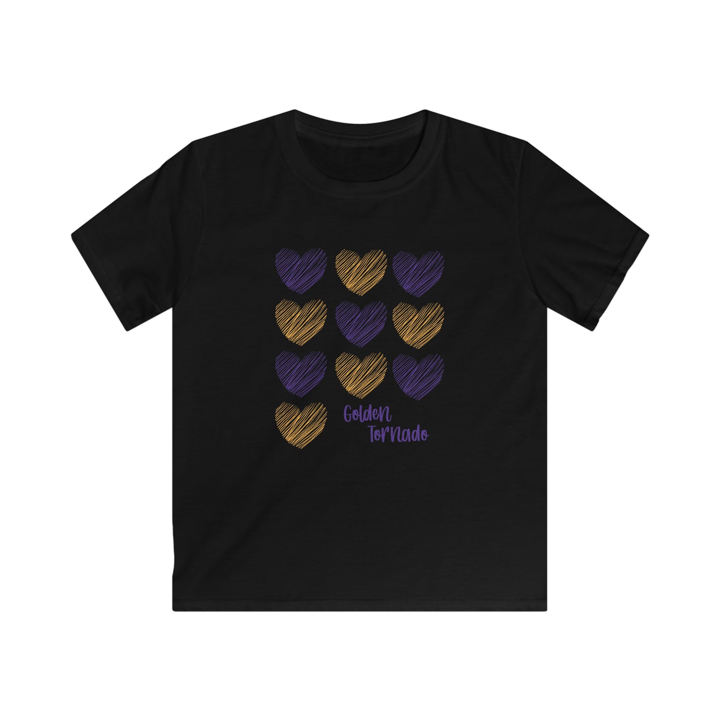 Golden Tornado Hearts - Kids Softstyle Tee