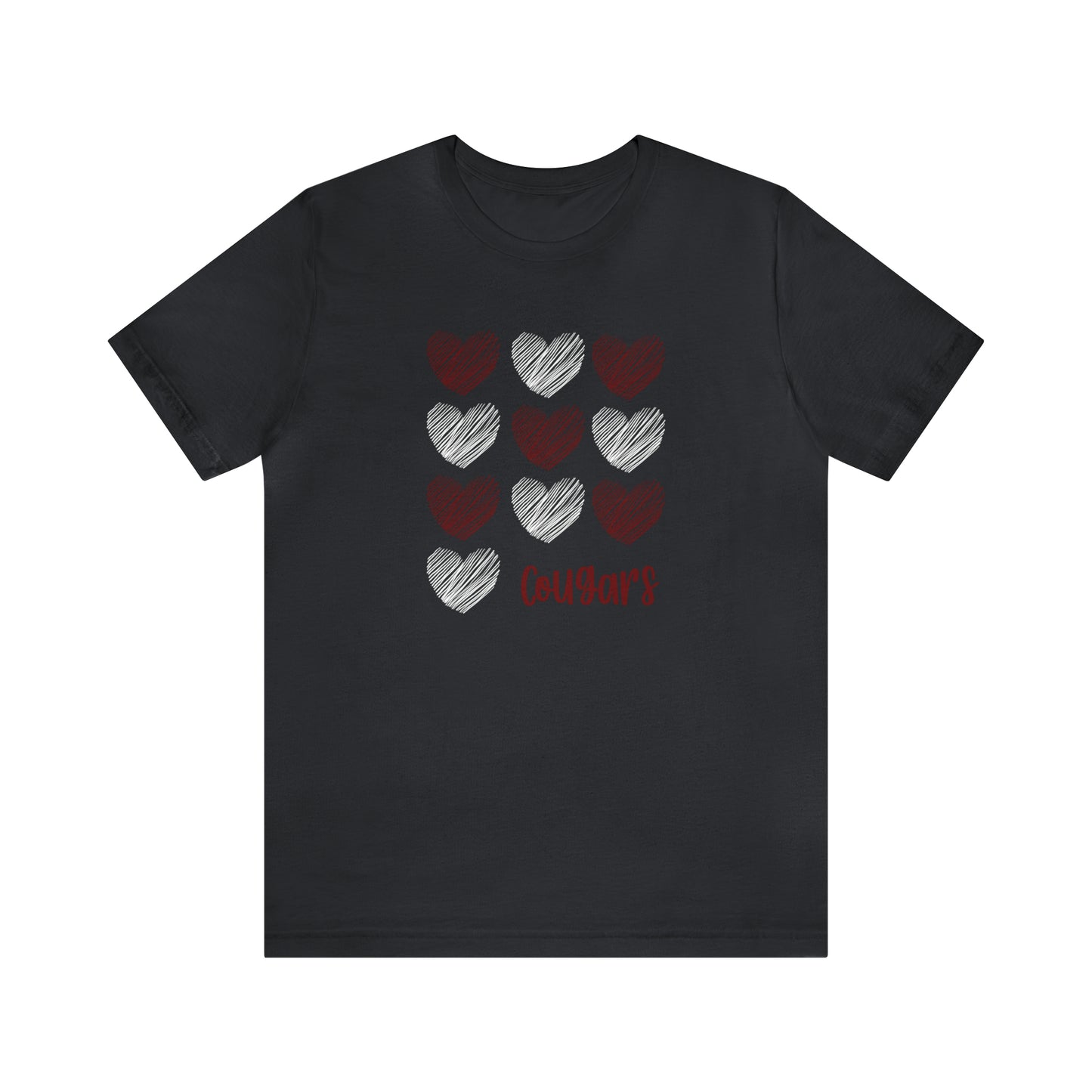 Cougars Hearts - Bella Canvas Short Sleeve Tee