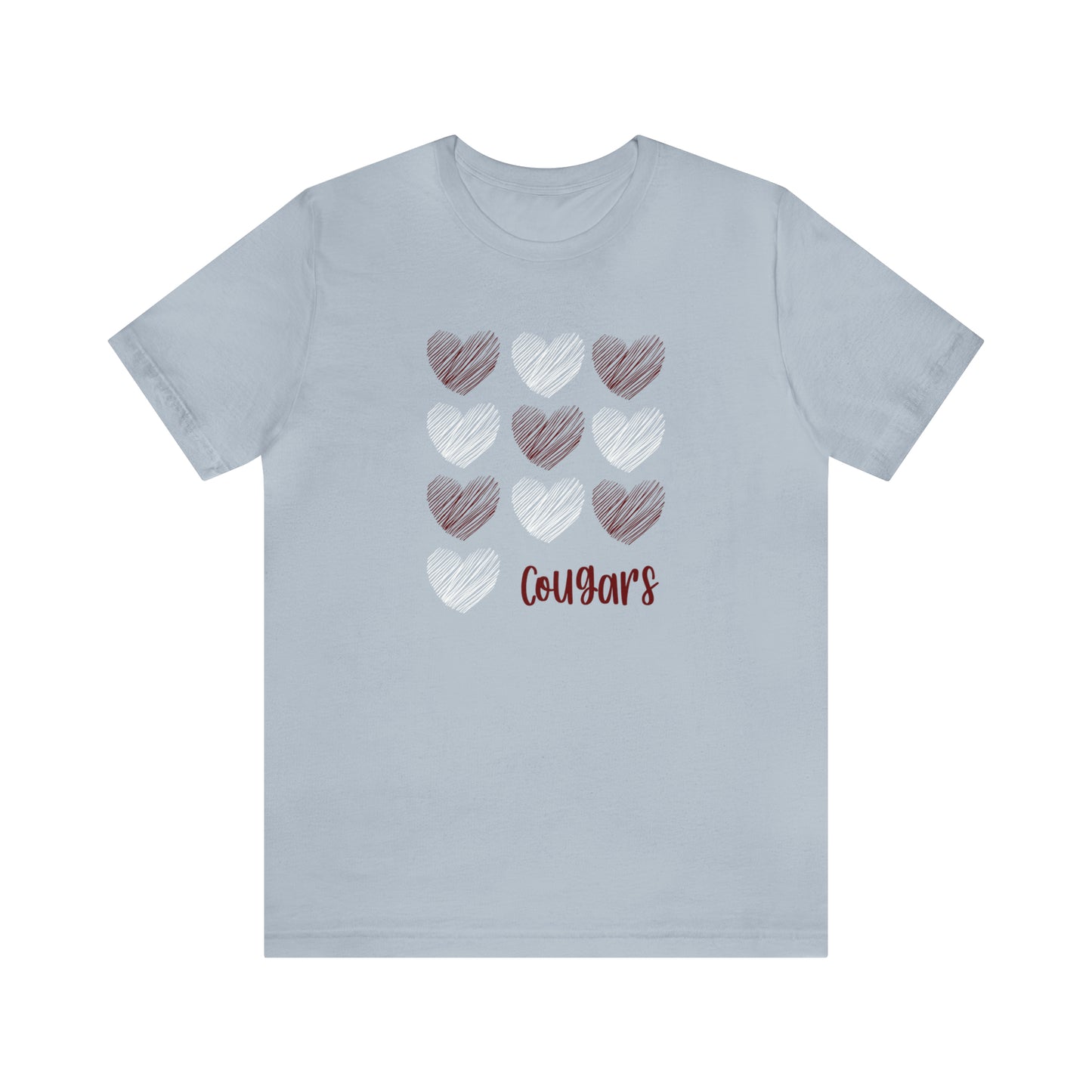 Cougars Hearts - Bella Canvas Short Sleeve Tee