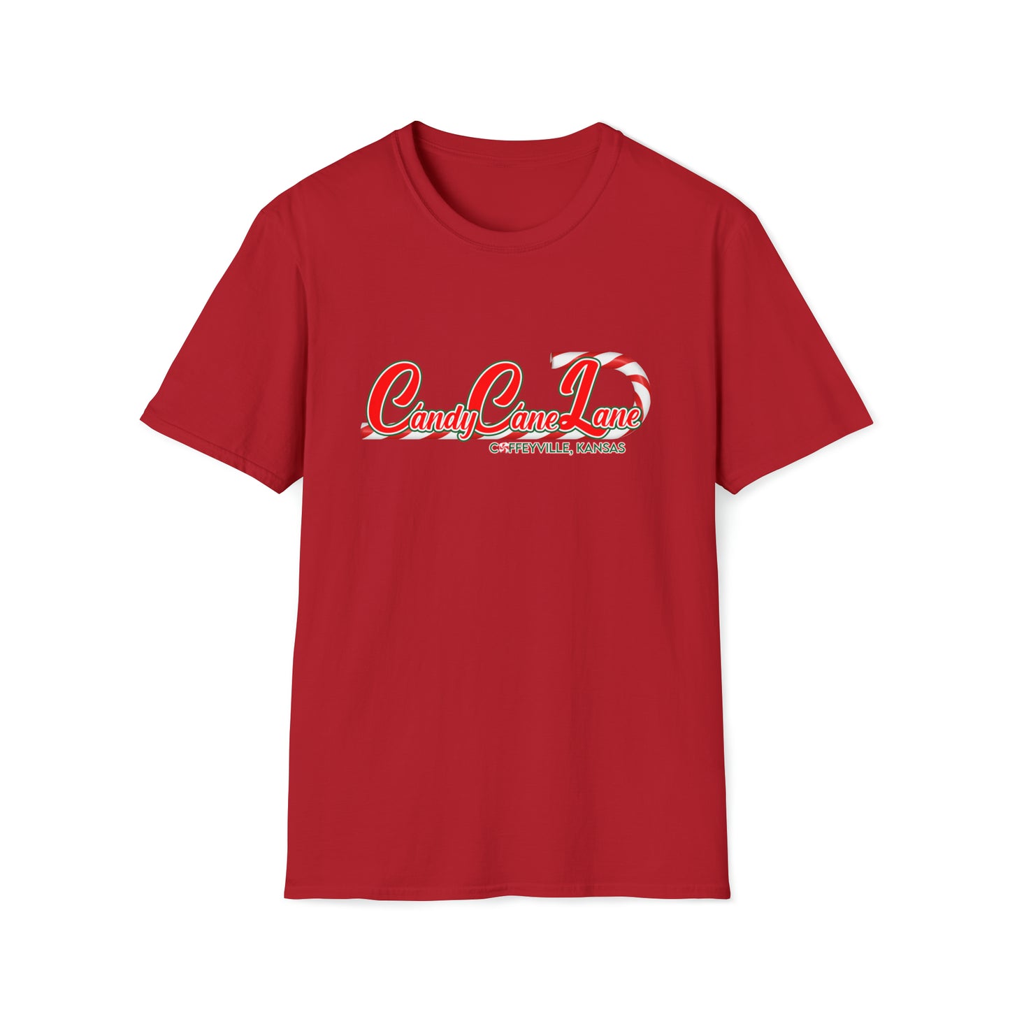 Candy Cane Lane 1 - Gildan Unisex Softstyle T-Shirt