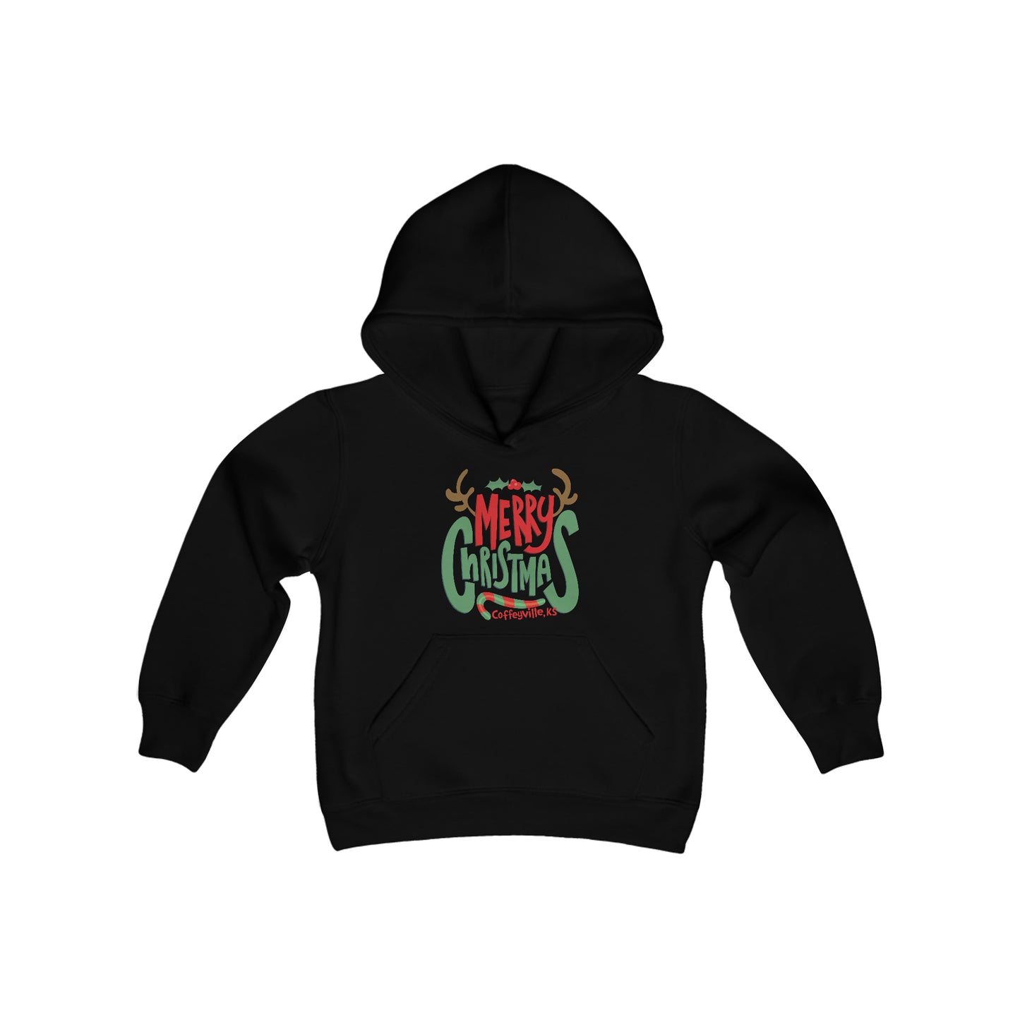 Merry Christmas Cville- Youth Heavy Blend Hooded Sweatshirt