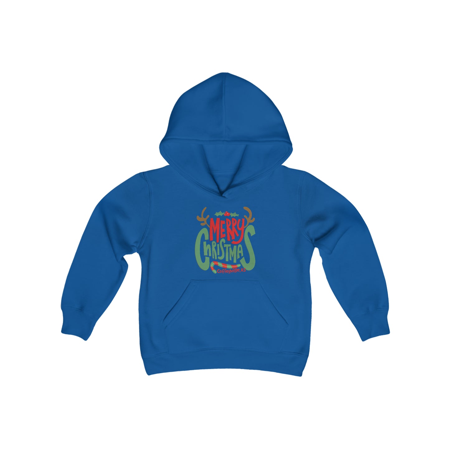 Merry Christmas Cville- Youth Heavy Blend Hooded Sweatshirt