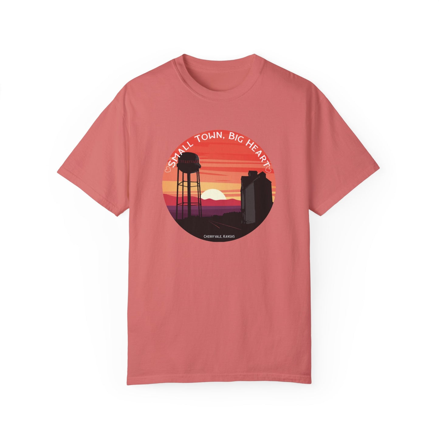HEARTS Version - Small Town, Big Heart - Short Sleeve on Comfort Colors