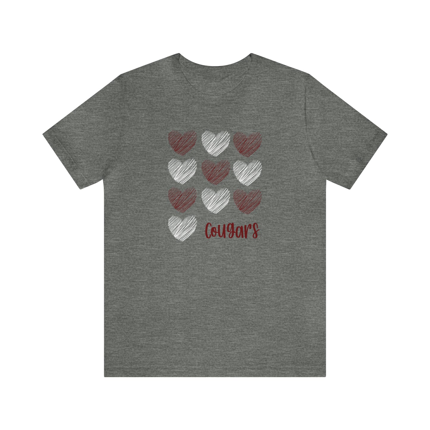 Cougars Hearts - Bella Canvas Short Sleeve Tee