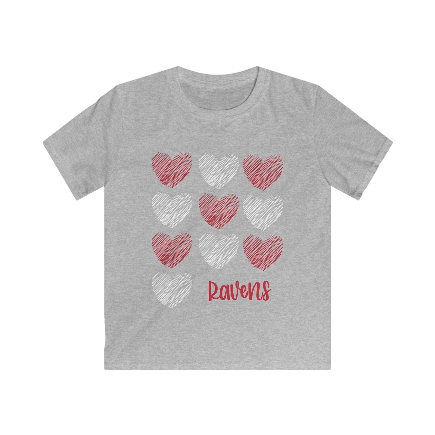 Ravens Hearts - Kids Softstyle Tee
