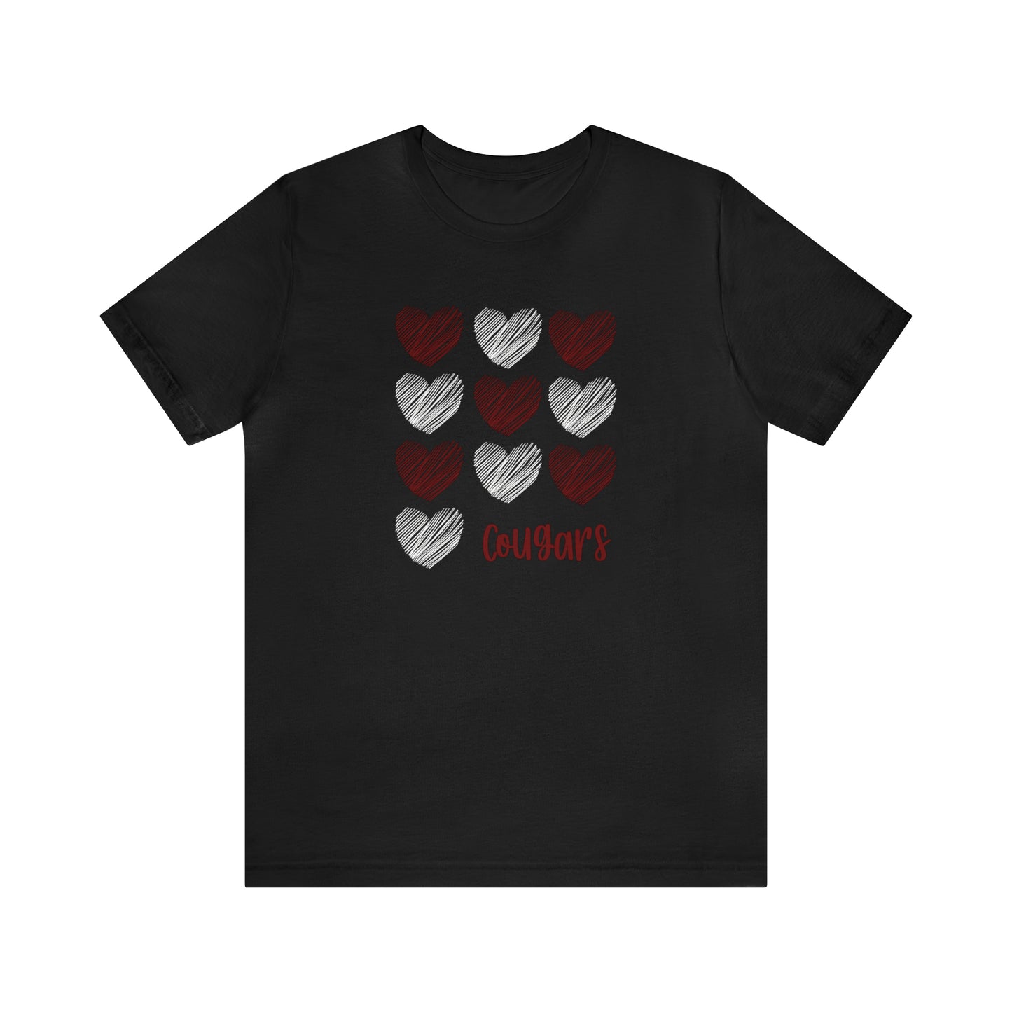 Cougars Hearts - Bella Canvas Short Sleeve Tee
