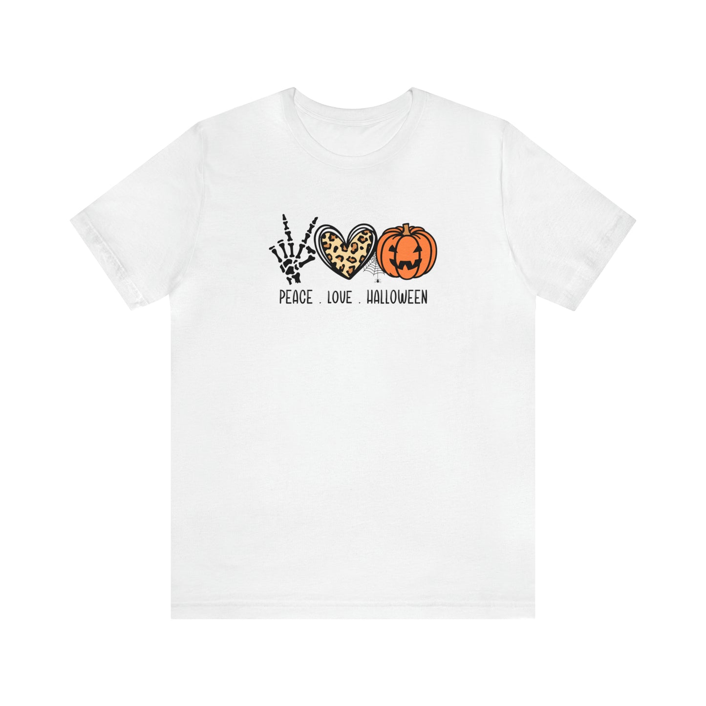 Peace Love and Halloween - Bella Canvas Short Sleeve Tee