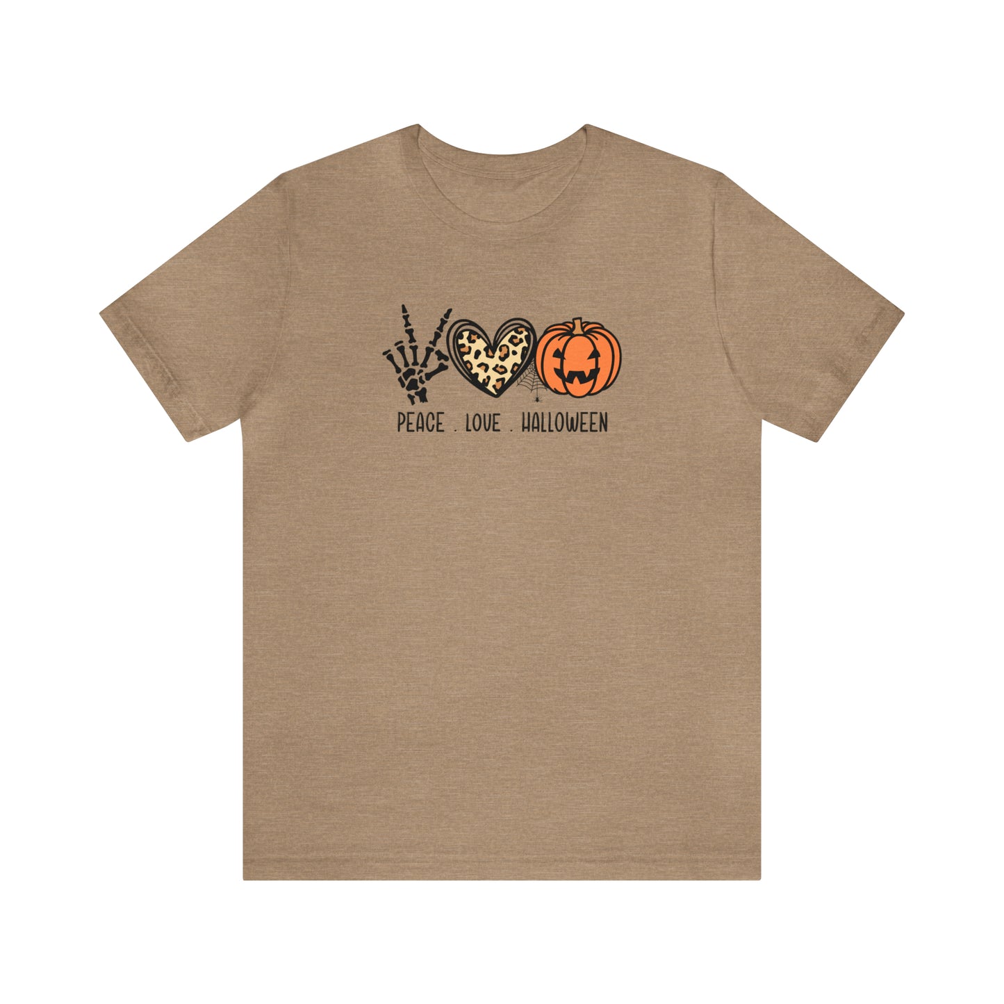 Peace Love and Halloween - Bella Canvas Short Sleeve Tee