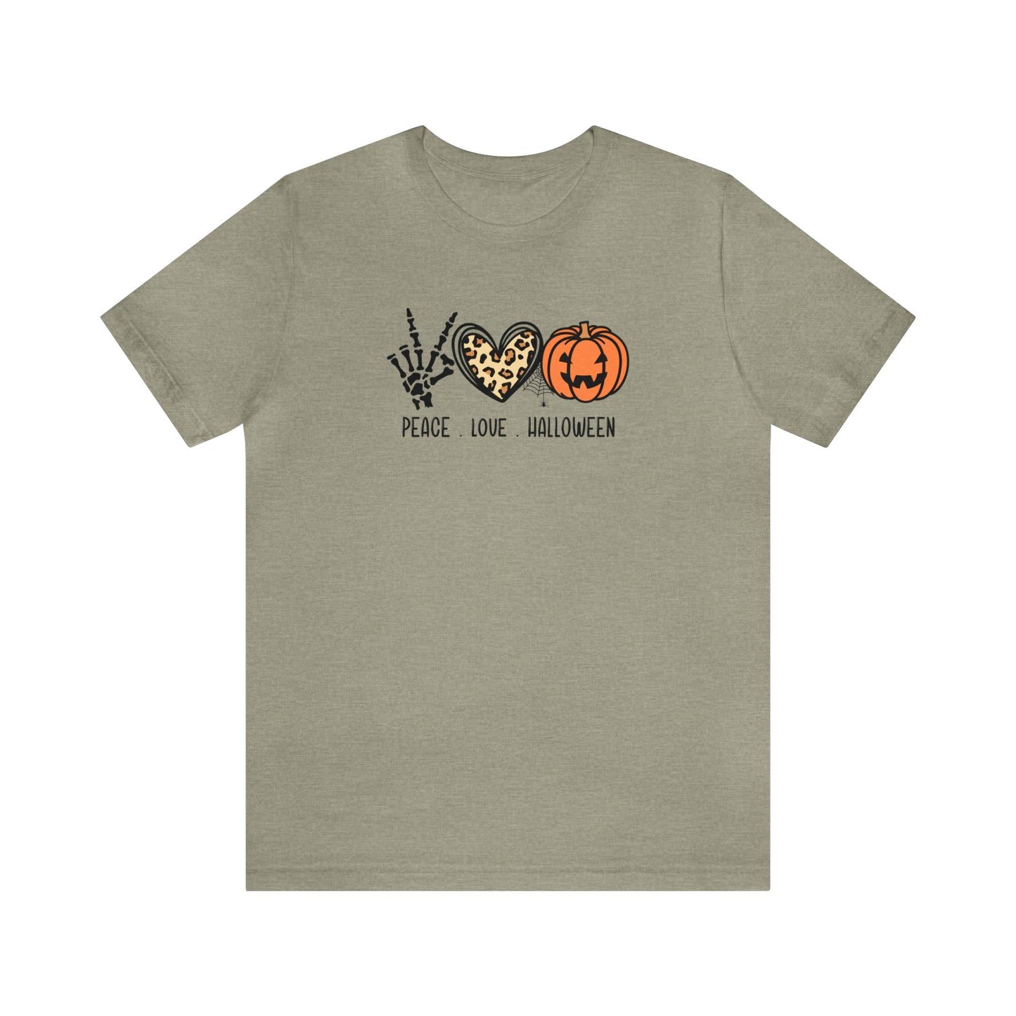 Peace Love and Halloween - Bella Canvas Short Sleeve Tee