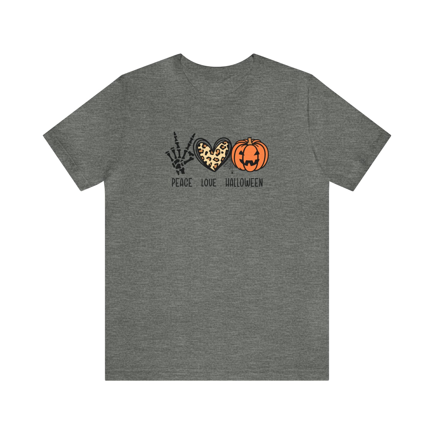 Peace Love and Halloween - Bella Canvas Short Sleeve Tee