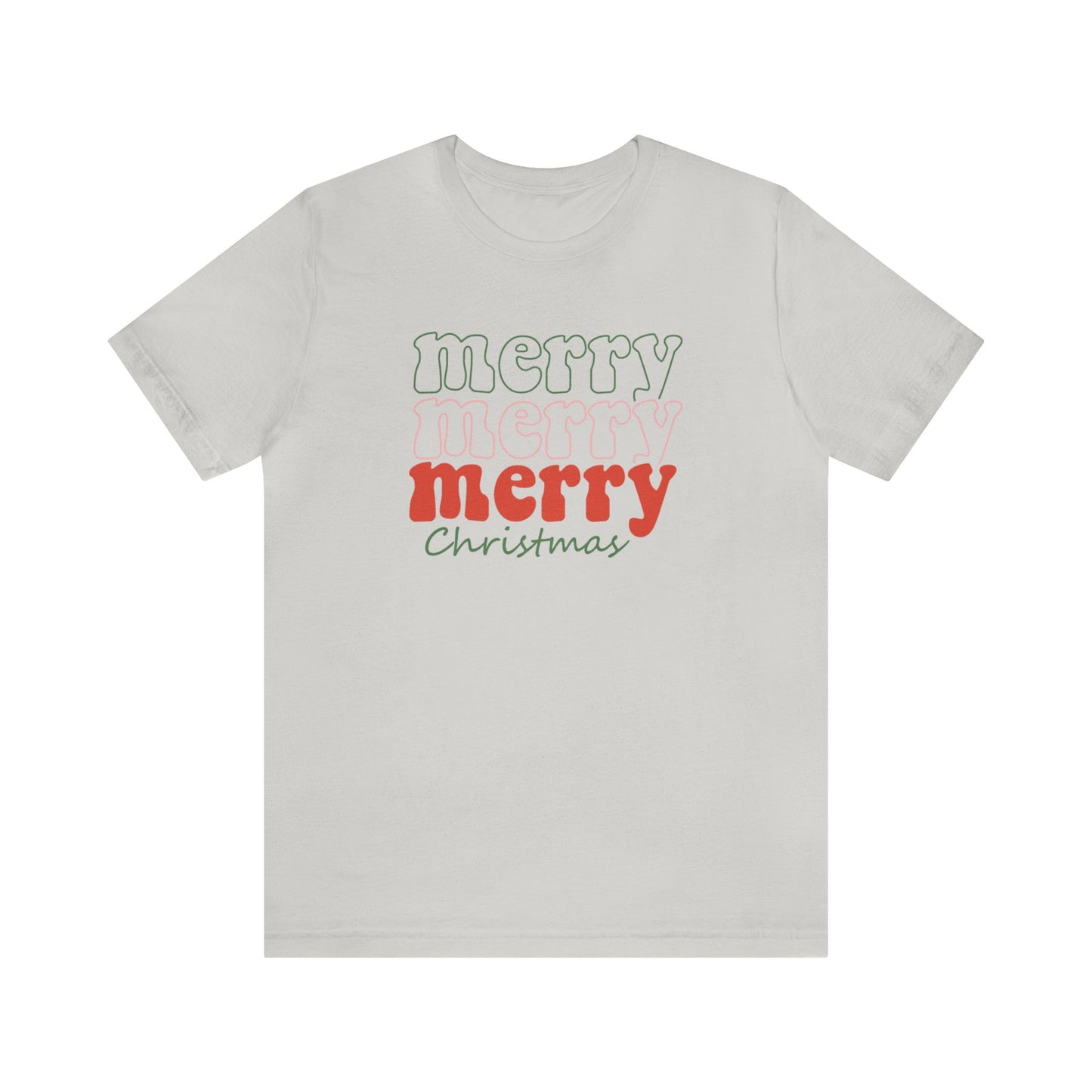 Merry Merry Merry Christmas - Bella + Canvas Unisex Jersey Short Sleeve Tee
