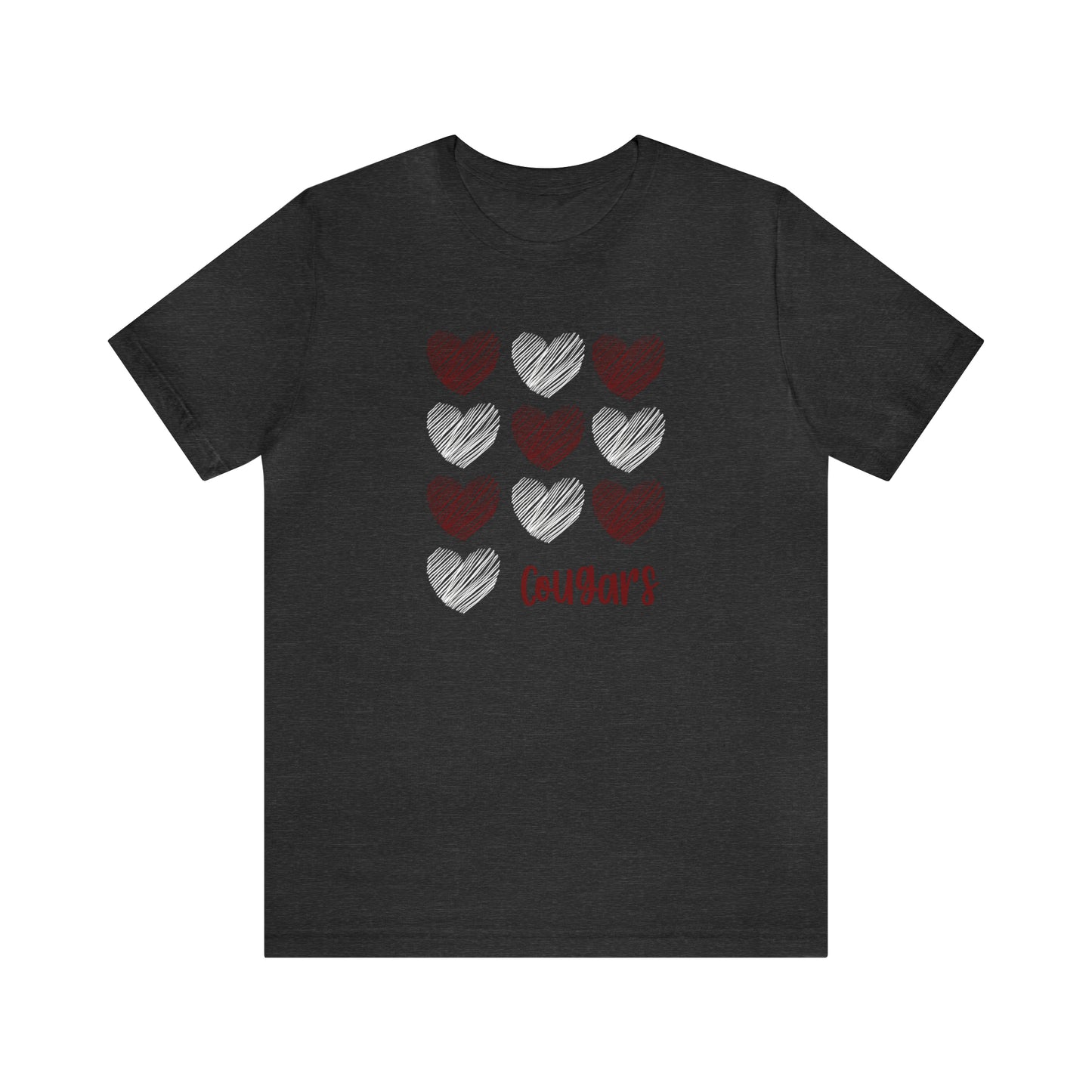 Cougars Hearts - Bella Canvas Short Sleeve Tee