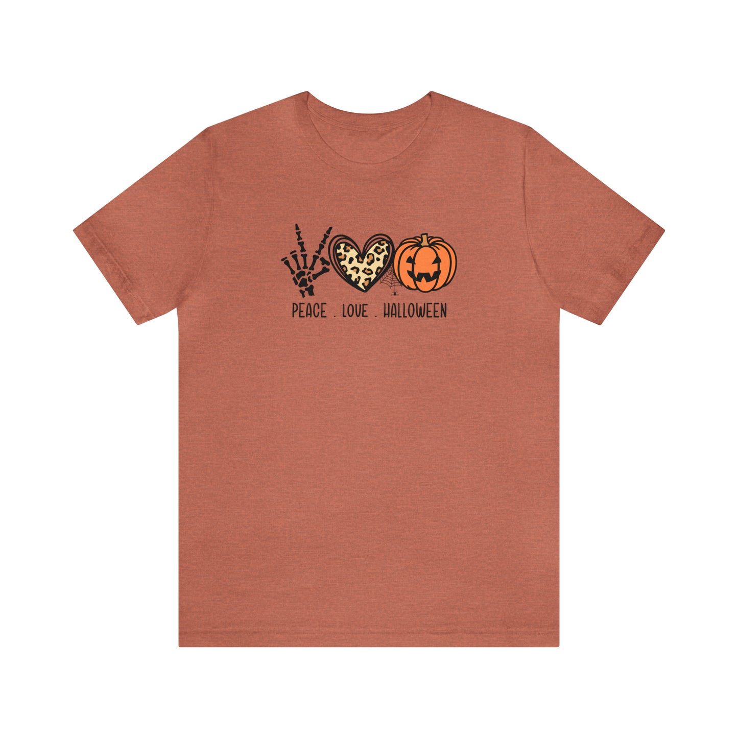 Peace Love and Halloween - Bella Canvas Short Sleeve Tee
