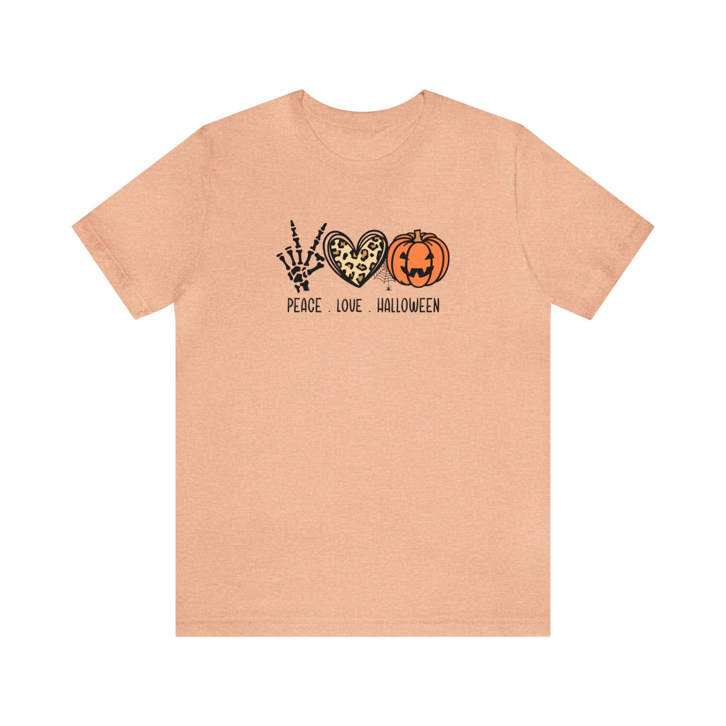 Peace Love and Halloween - Bella Canvas Short Sleeve Tee