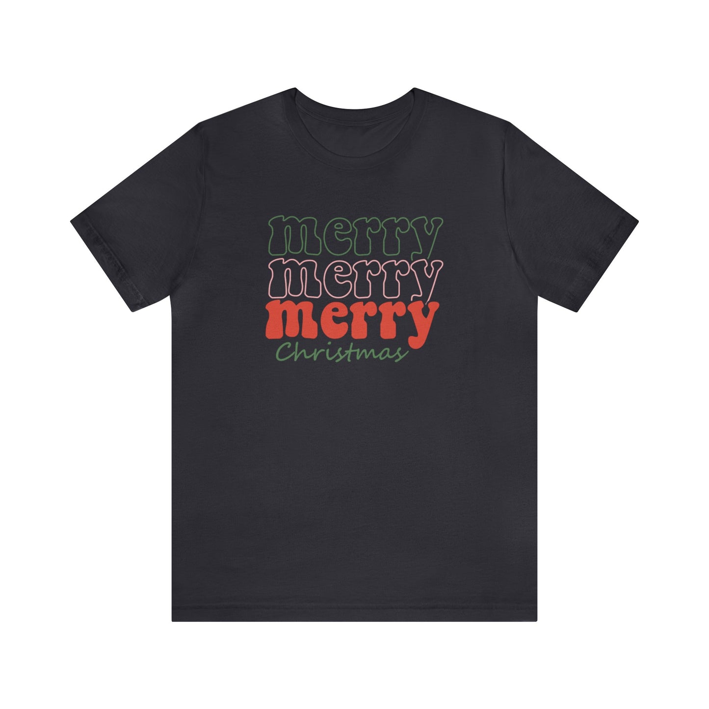Merry Merry Merry Christmas - Bella + Canvas Unisex Jersey Short Sleeve Tee