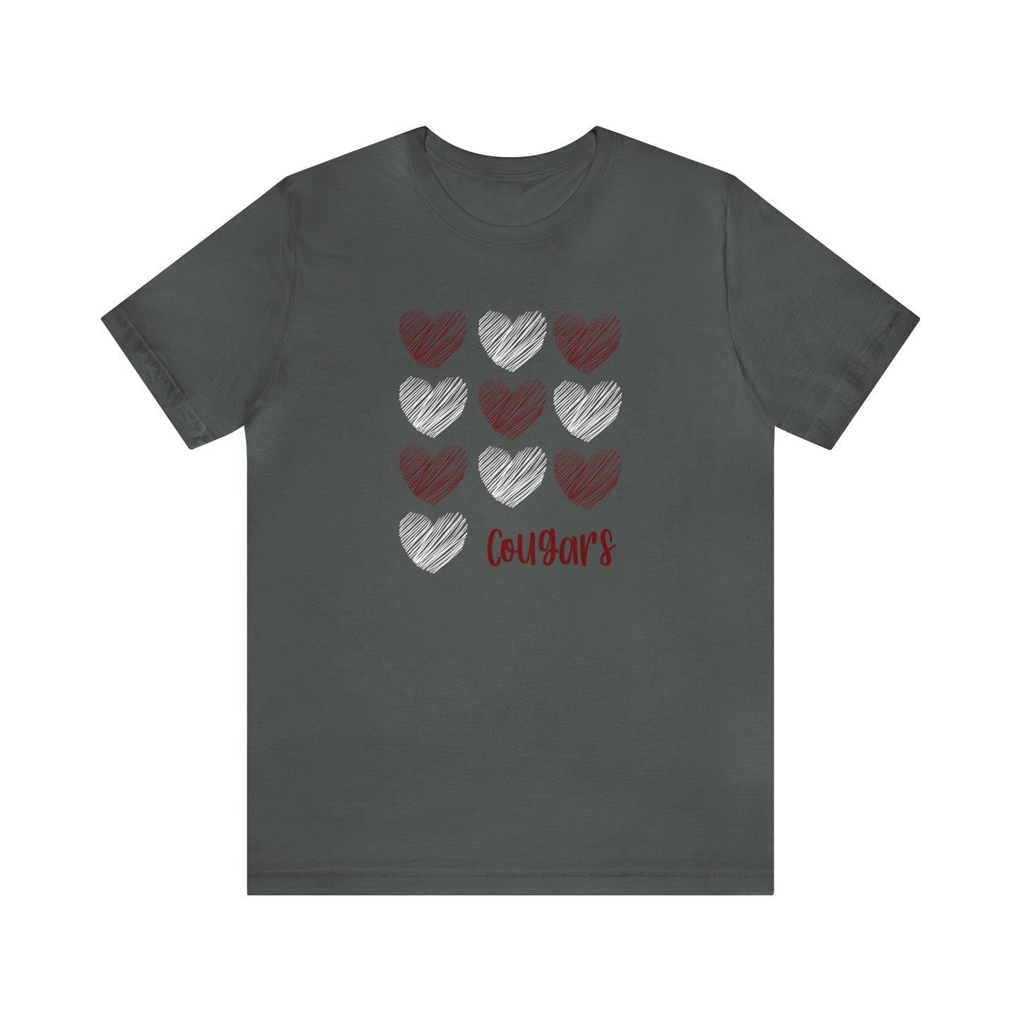 Cougars Hearts - Bella Canvas Short Sleeve Tee