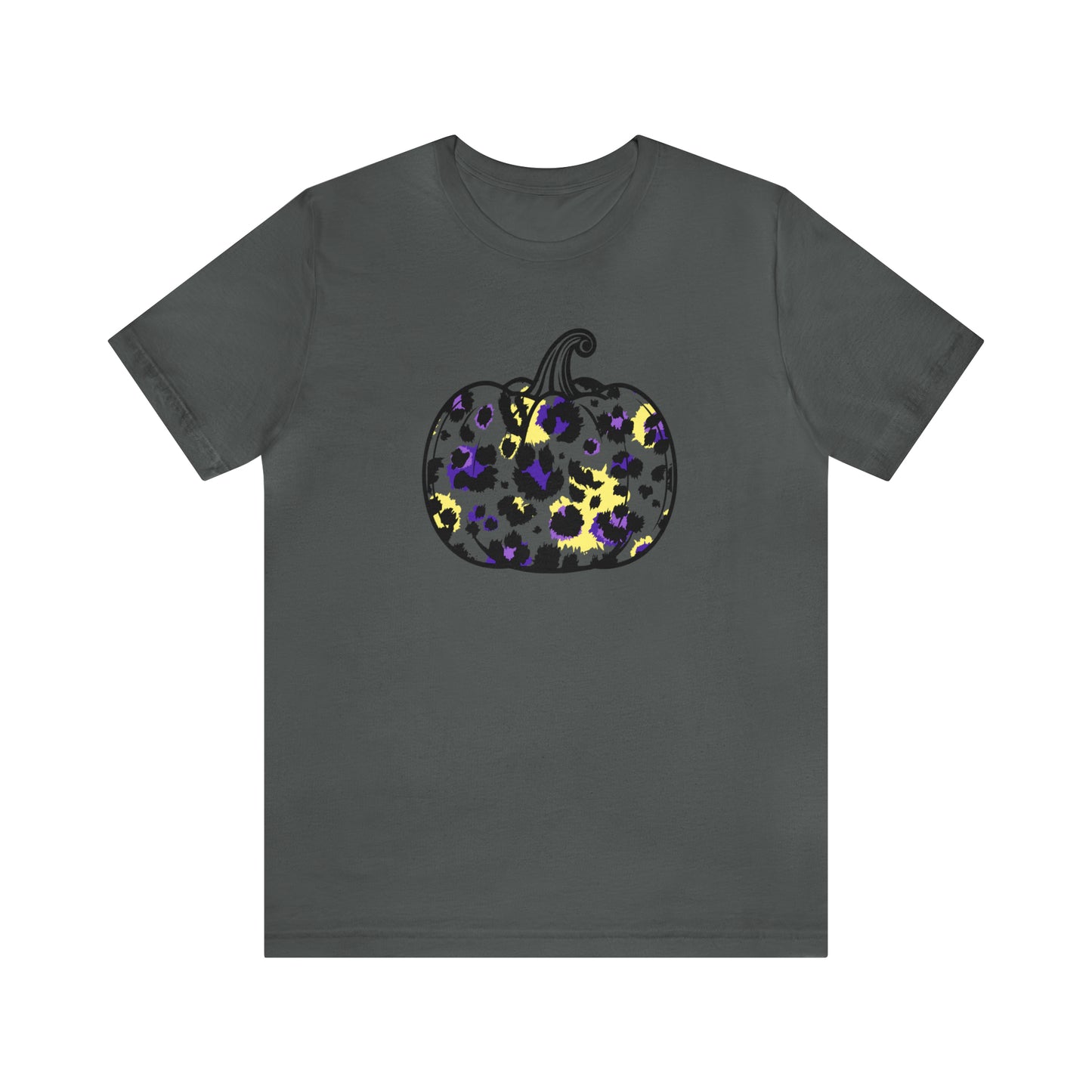 Purple and Gold Leopard Pumpkin - Bella Canvas Short Sleeve Tee