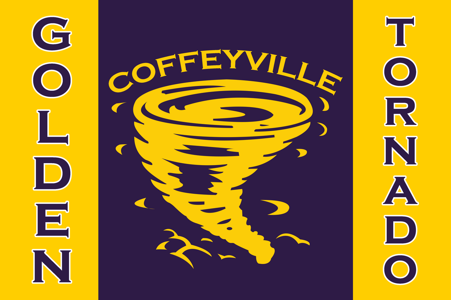 Golden Tornado Flag 4'x6' - Purple & Gold