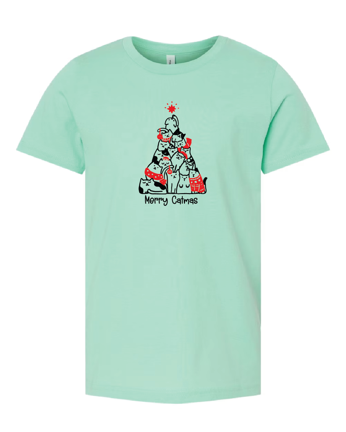 Merry Catmas - Youth Bella + Canvas