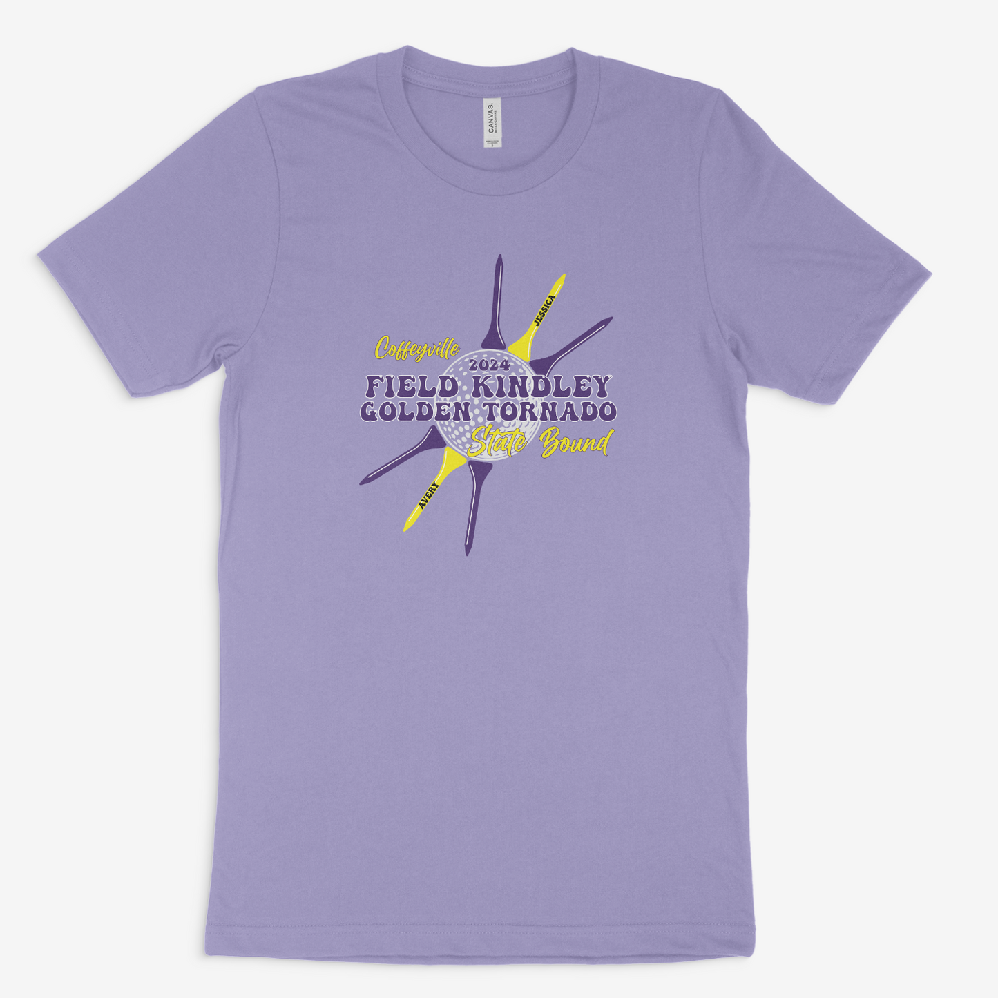 Field Kindley Golden Tornado Golf STATE BOUND!! - Bella Canvas Short Sleeve Tee