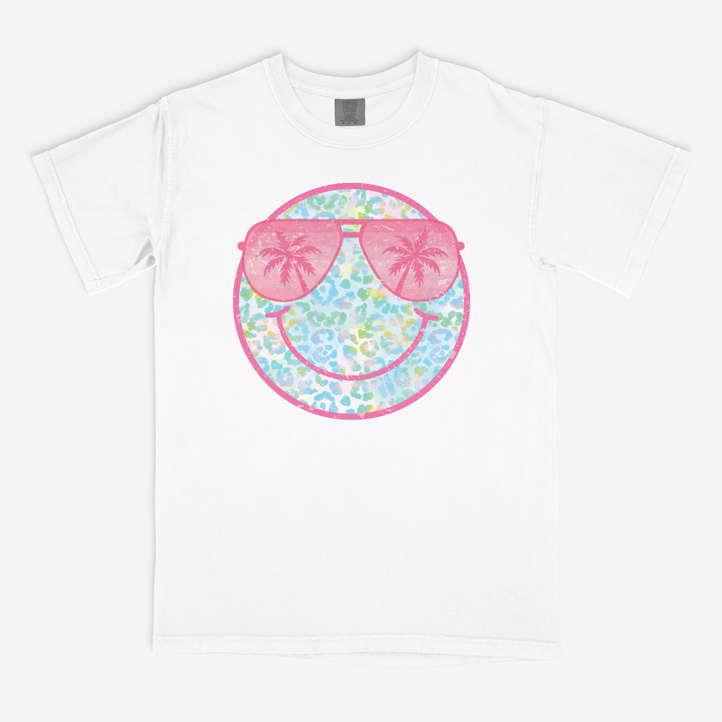 Summer Leopard Smiley Face - Comfort Colors