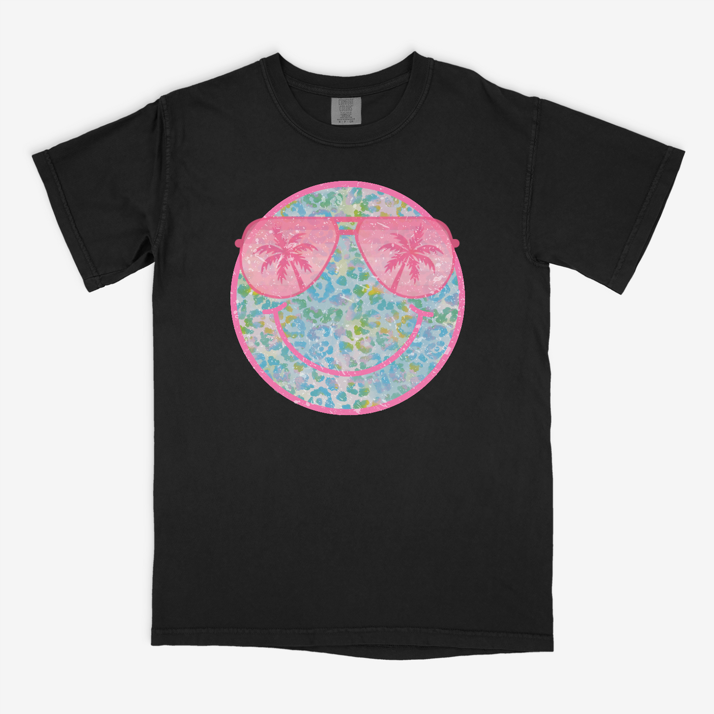 Summer Leopard Smiley Face - Comfort Colors