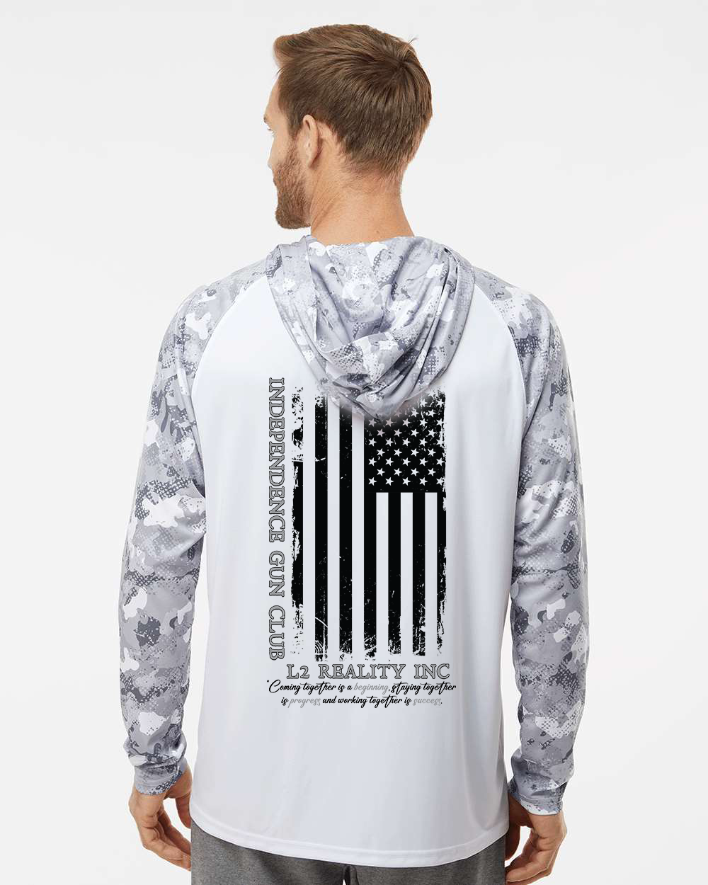 Paragon - Tortuga Extreme Performance Hooded T-Shirt-Black and White Print