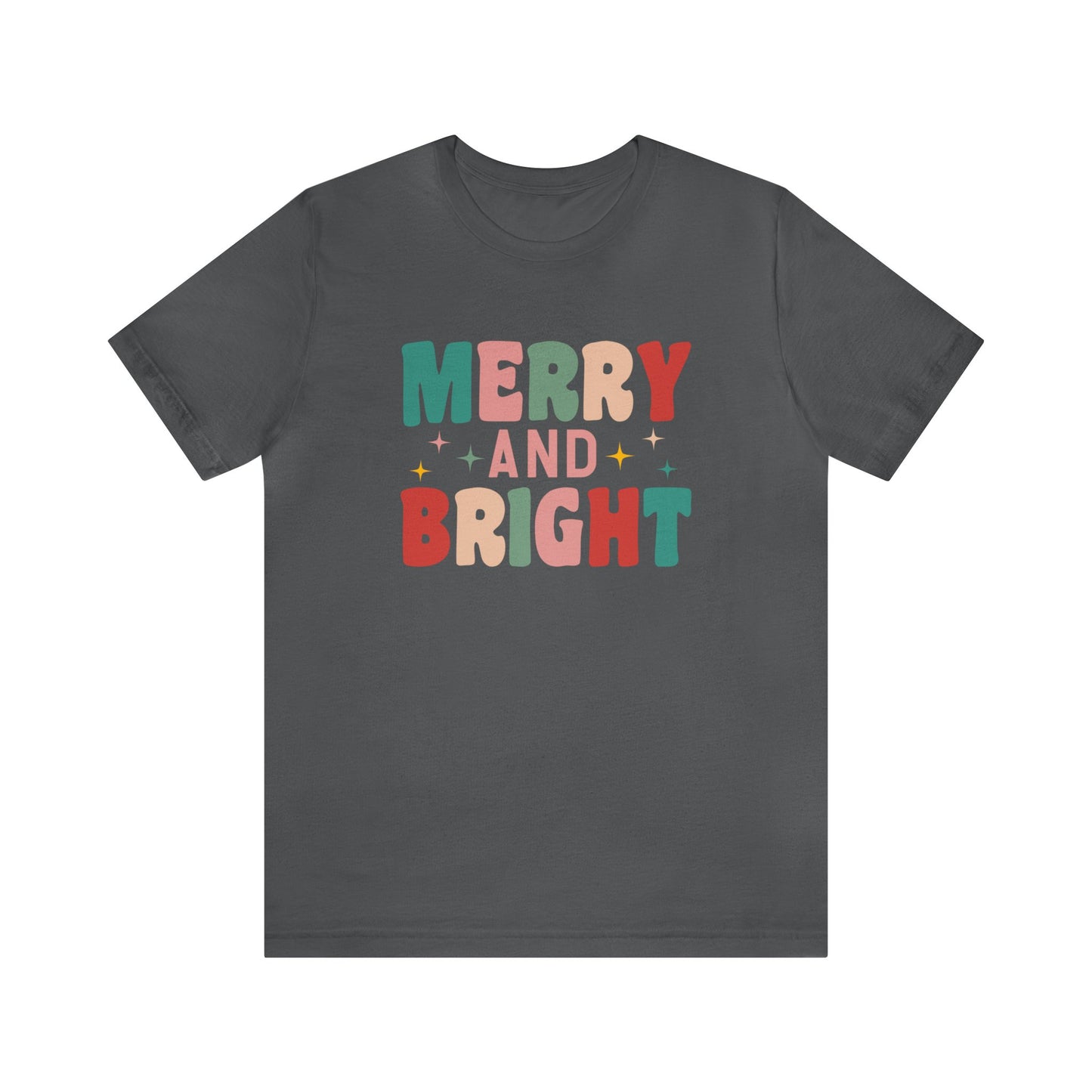 Retro Merry and Bright - Bella Canvas Unisex Jersey Short Sleeve Tee