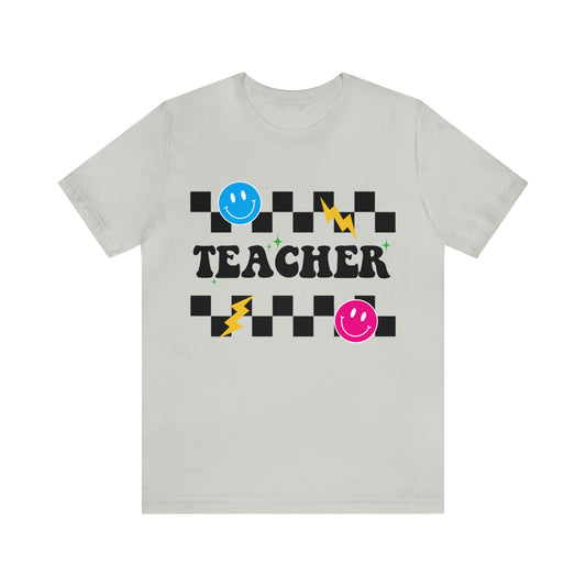 Teacher Checkerboard - Bella Canvas Short Sleeve Tee