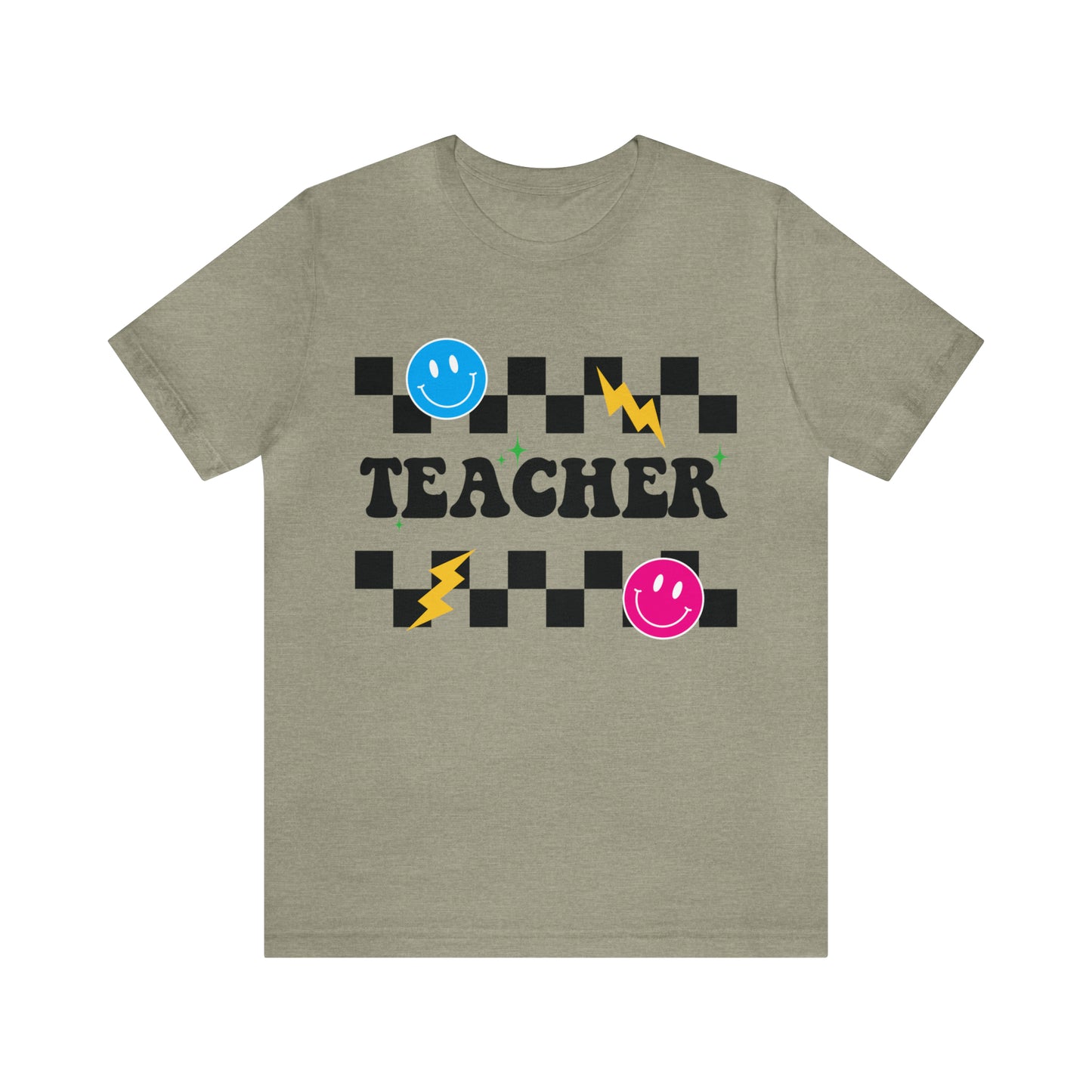 Teacher Checkerboard - Bella Canvas Short Sleeve Tee