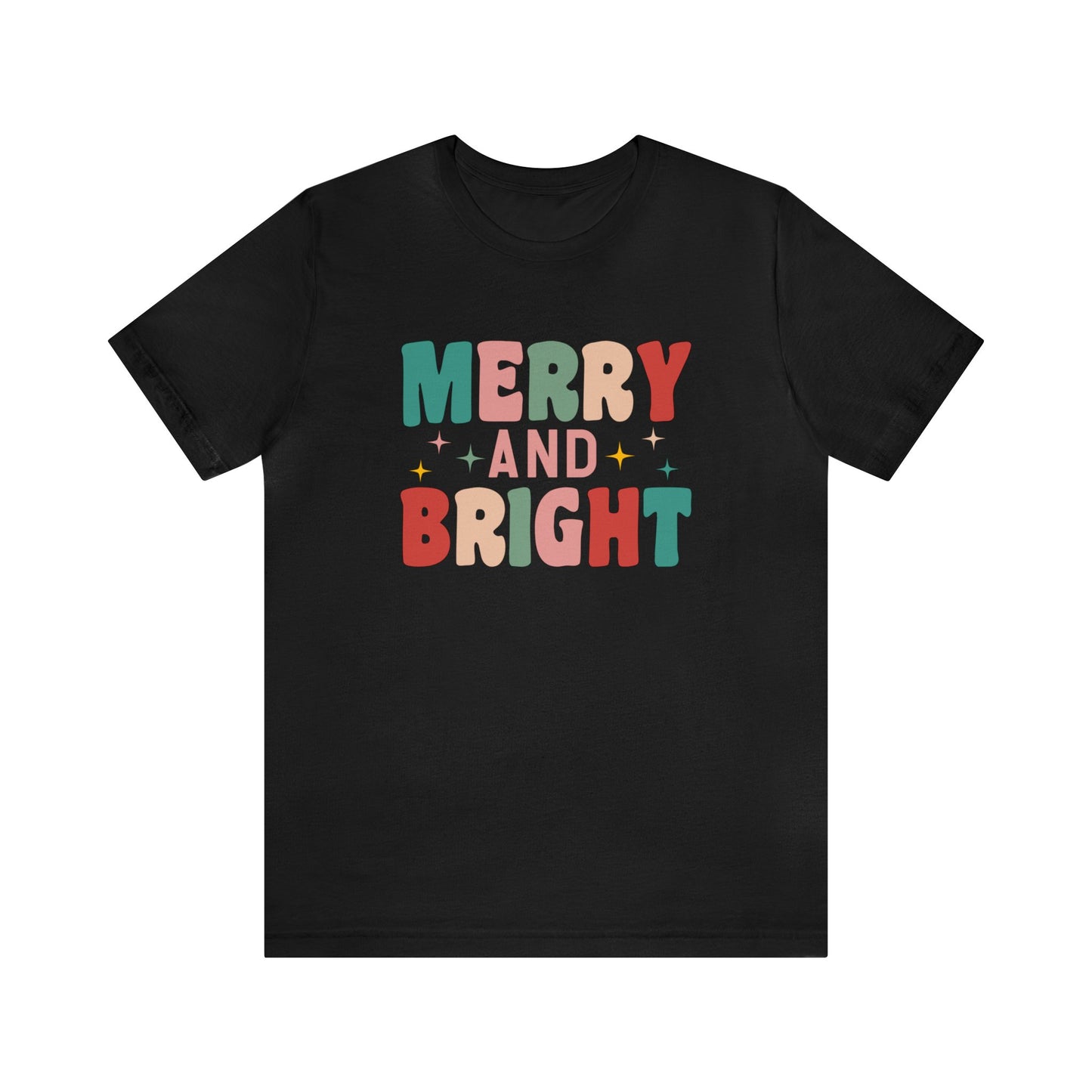 Retro Merry and Bright - Bella Canvas Unisex Jersey Short Sleeve Tee