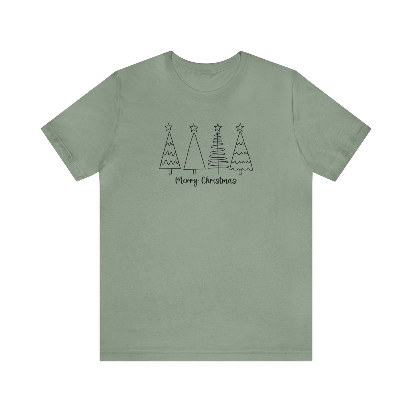 Merry Christmas Trees - Bella + Canvas Unisex Jersey Short Sleeve Tee