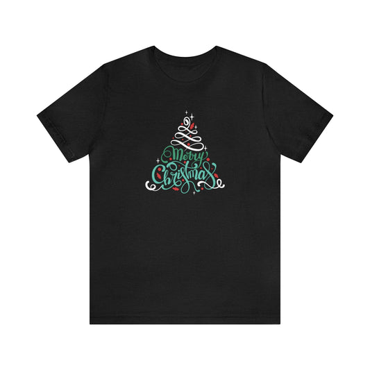 Merry Christmas Tree - Bella + Canvas Unisex Jersey Short Sleeve Tee