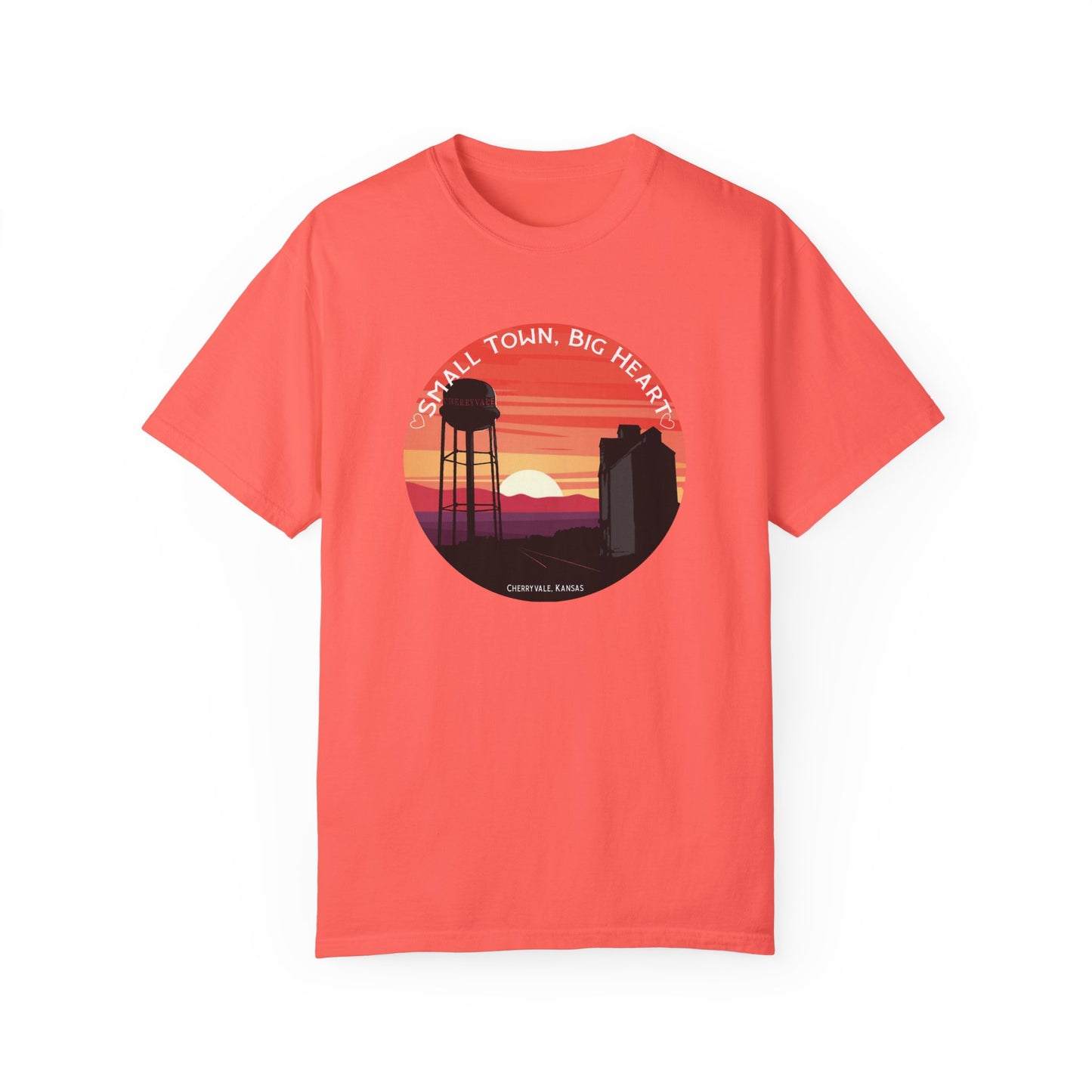 HEARTS Version - Small Town, Big Heart - Short Sleeve on Comfort Colors