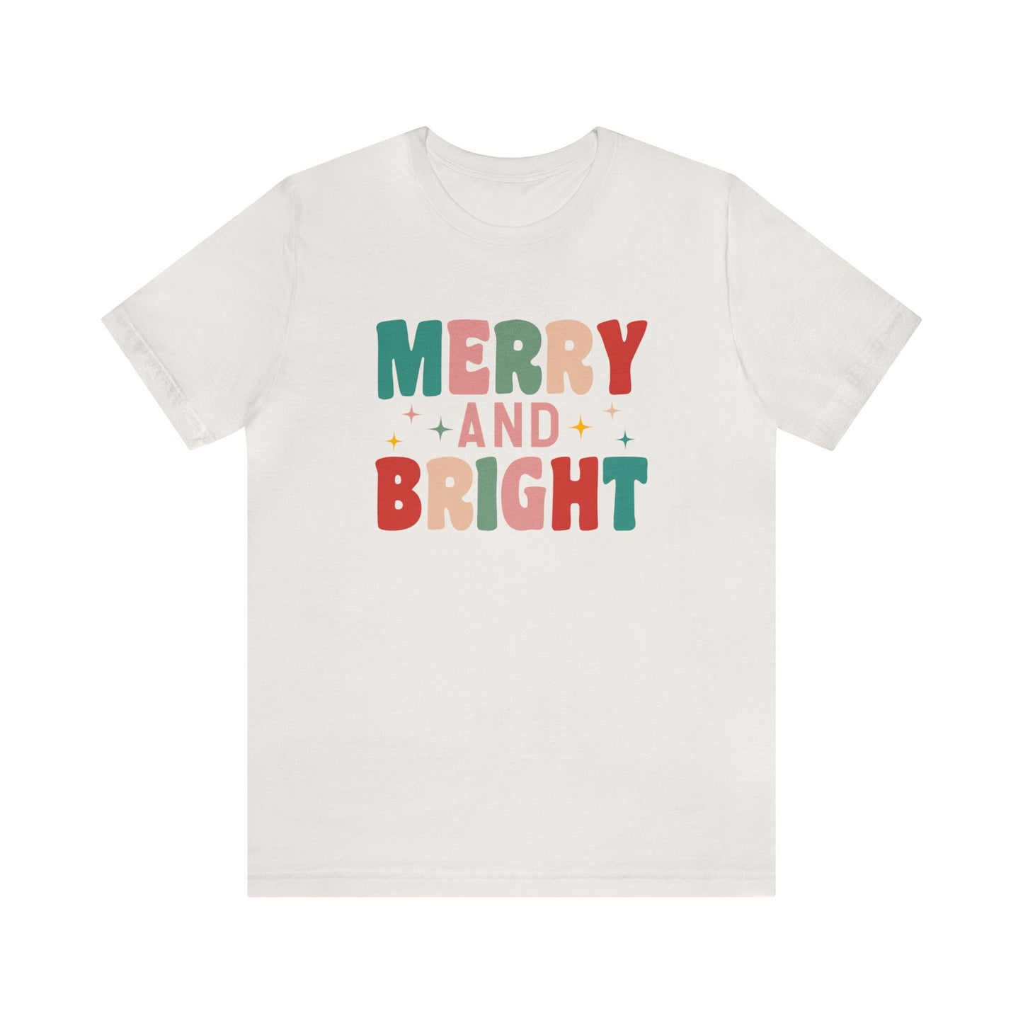 Retro Merry and Bright - Bella Canvas Unisex Jersey Short Sleeve Tee