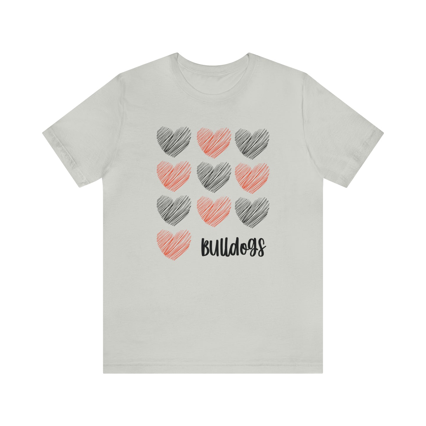 Bulldogs Hearts - Bella Canvas Short Sleeve Tee