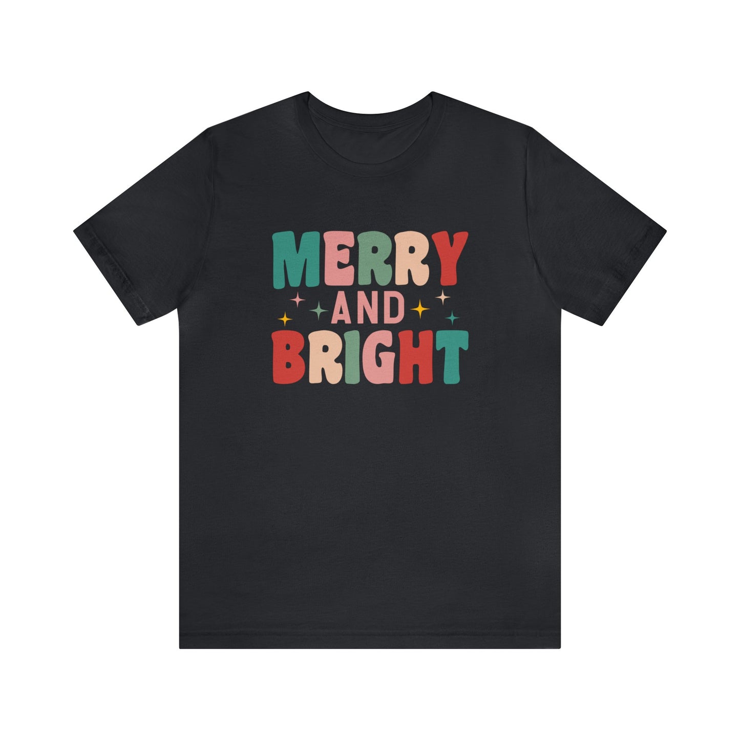 Retro Merry and Bright - Bella Canvas Unisex Jersey Short Sleeve Tee