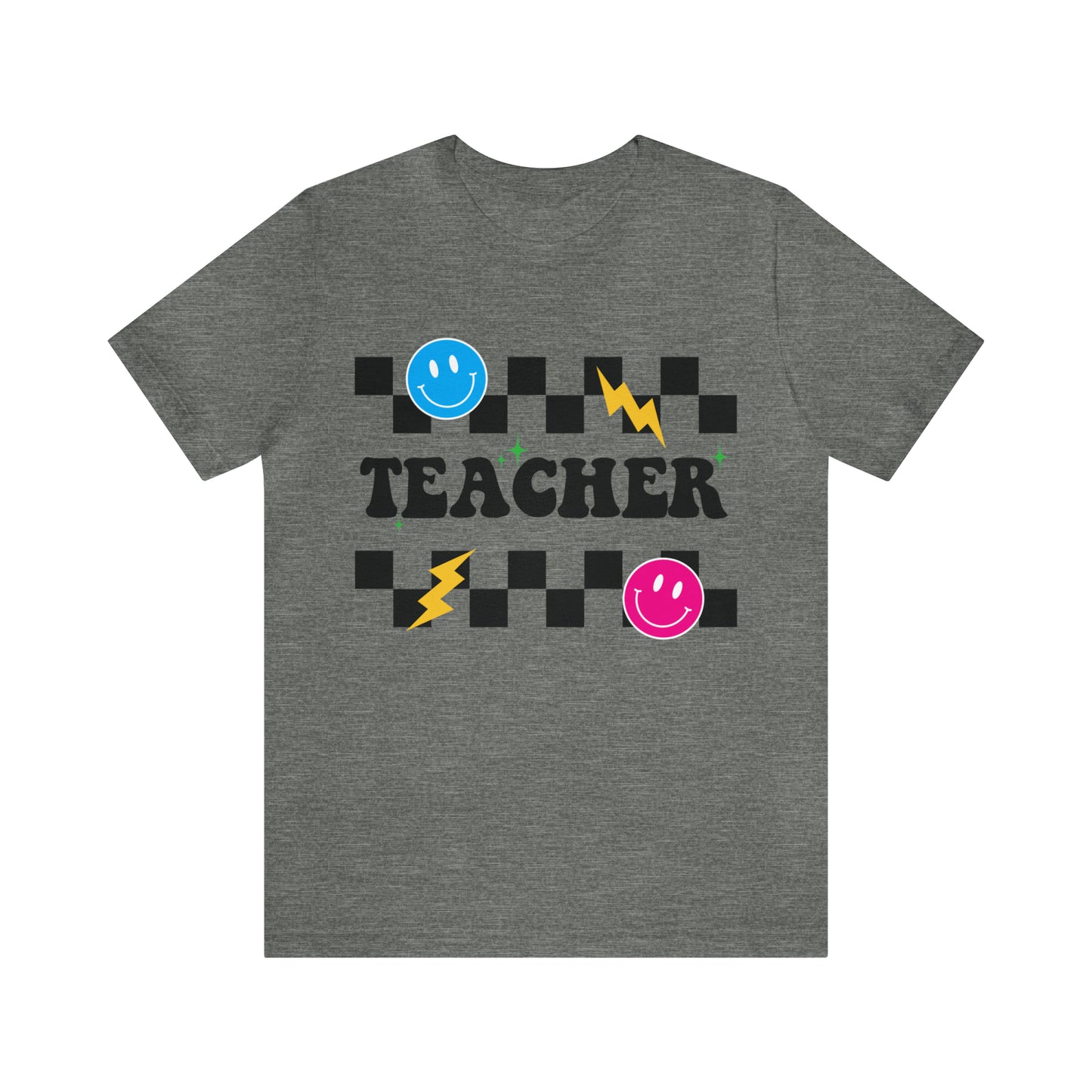 Teacher Checkerboard - Bella Canvas Short Sleeve Tee