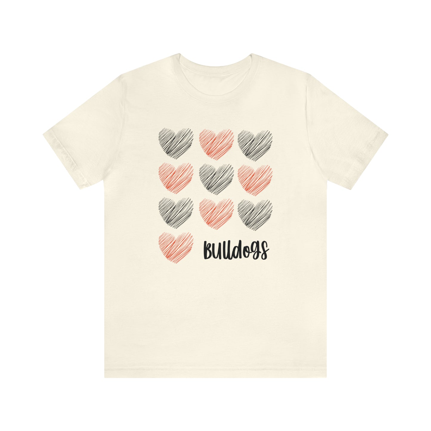 Bulldogs Hearts - Bella Canvas Short Sleeve Tee