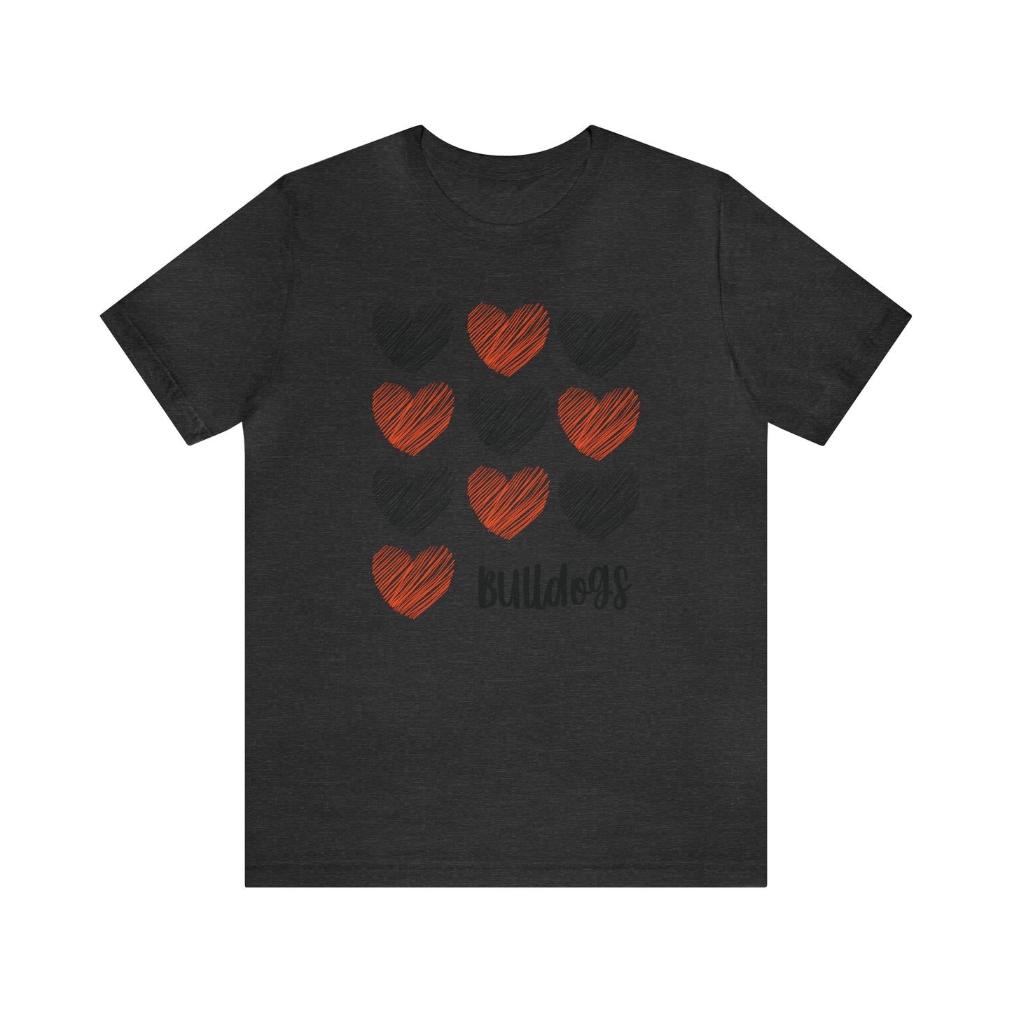 Bulldogs Hearts - Bella Canvas Short Sleeve Tee