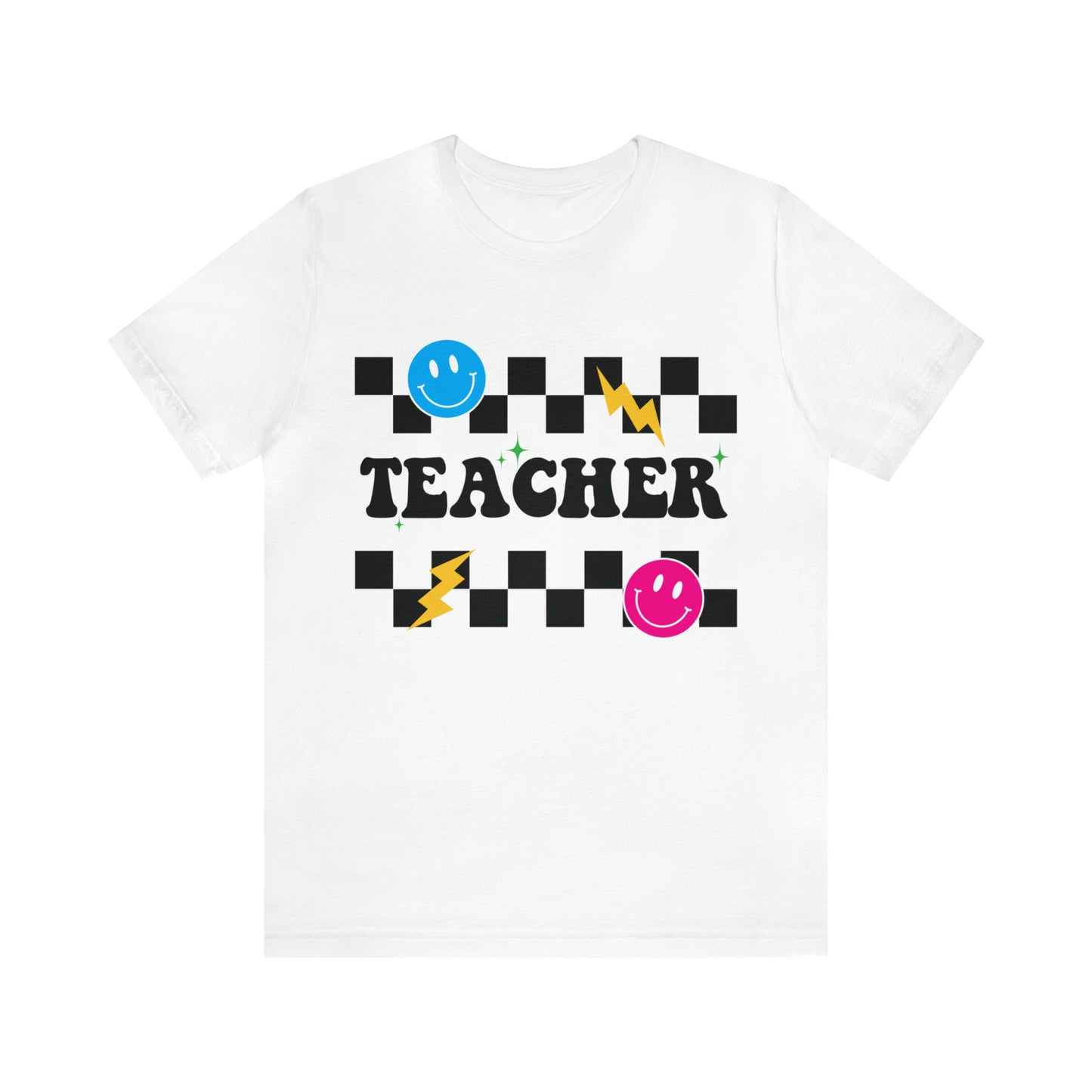 Teacher Checkerboard - Bella Canvas Short Sleeve Tee